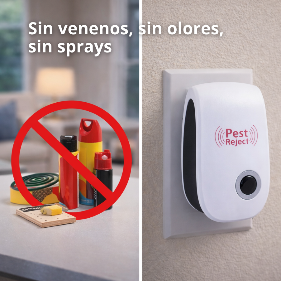 Repelente Ultrasónico Doméstico – Protección Antiplagas – Cuidado Constante del Hogar Sin Veneno