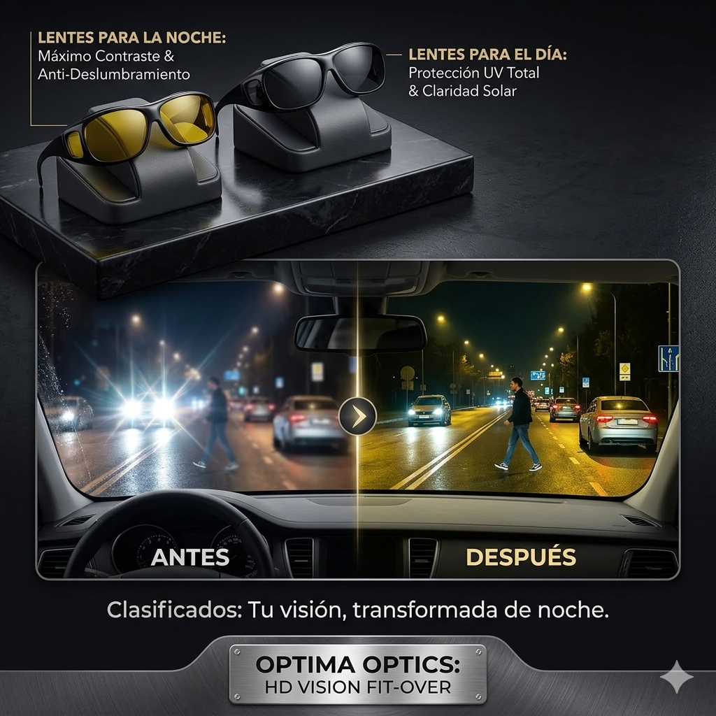 Pack 2x1 Lentes HD para Conducción (Día y Noche) – Reducen el Deslumbramiento Nocturno – Mejora tu visibilidad al volante desde el primer uso