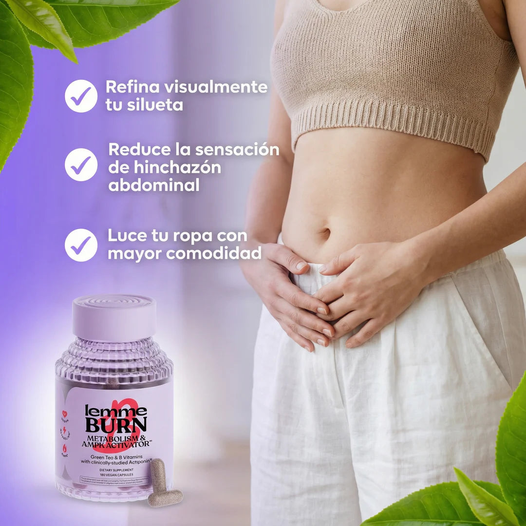 Lemme Burn® - Quemador de Grasa - Siéntete más ligera y con energía estable en 30 días de uso constante