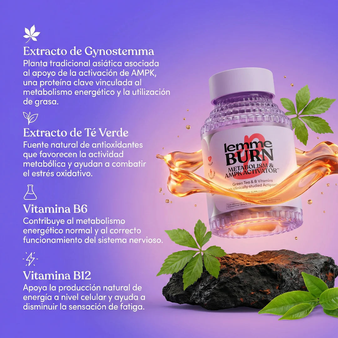 Lemme Burn® - Quemador de Grasa - Siéntete más ligera y con energía estable en 30 días de uso constante