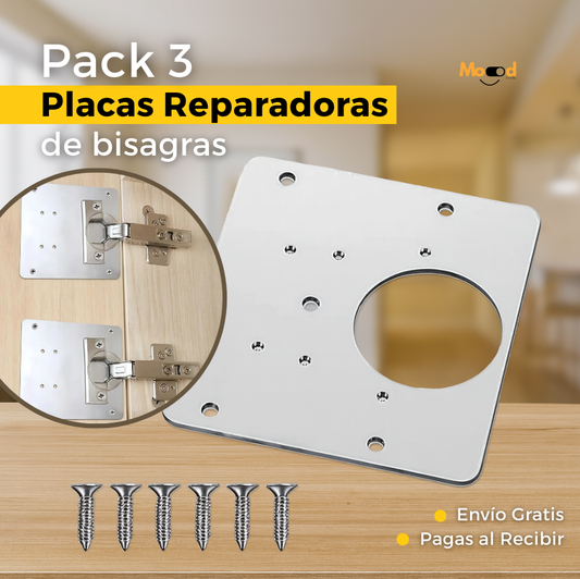 Pack 3 Placas Reforzadas para Bisagras