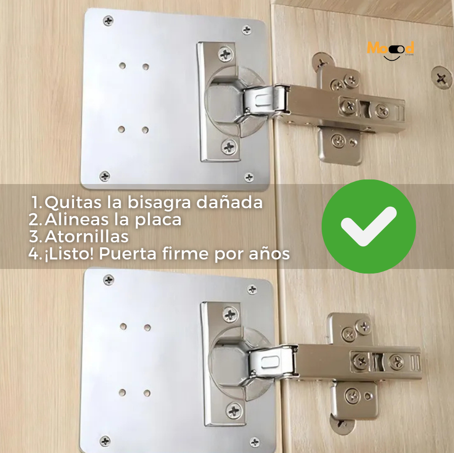 Pack 3 Placas Reforzadas para Bisagras