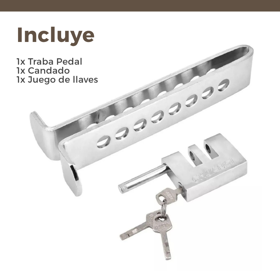 SafeCar™ Traba Pedal Anti Robo de Acero