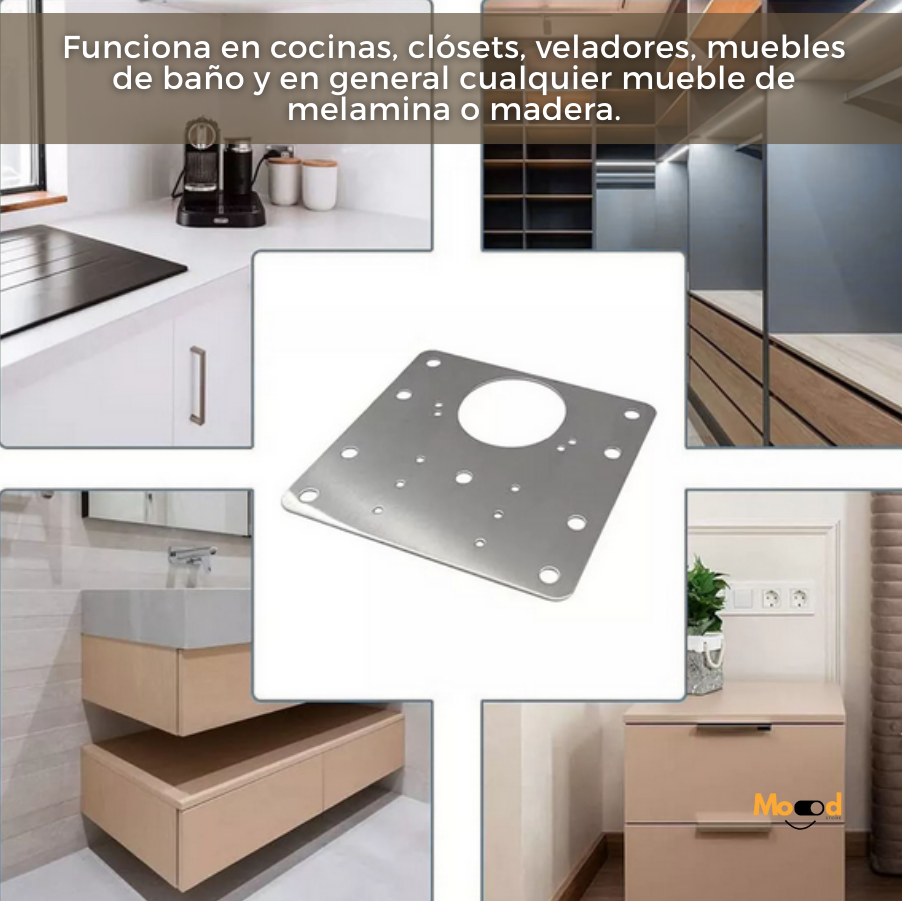 Pack 3 Placas Reforzadas para Bisagras