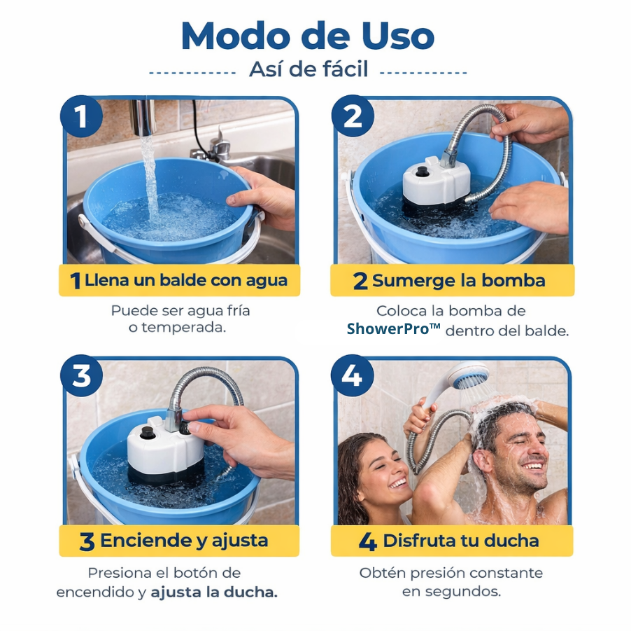 ShowerPro™ – Ducha Portátil Recargable – Agua al Instante para bañarte fácilmente en cualquier lugar