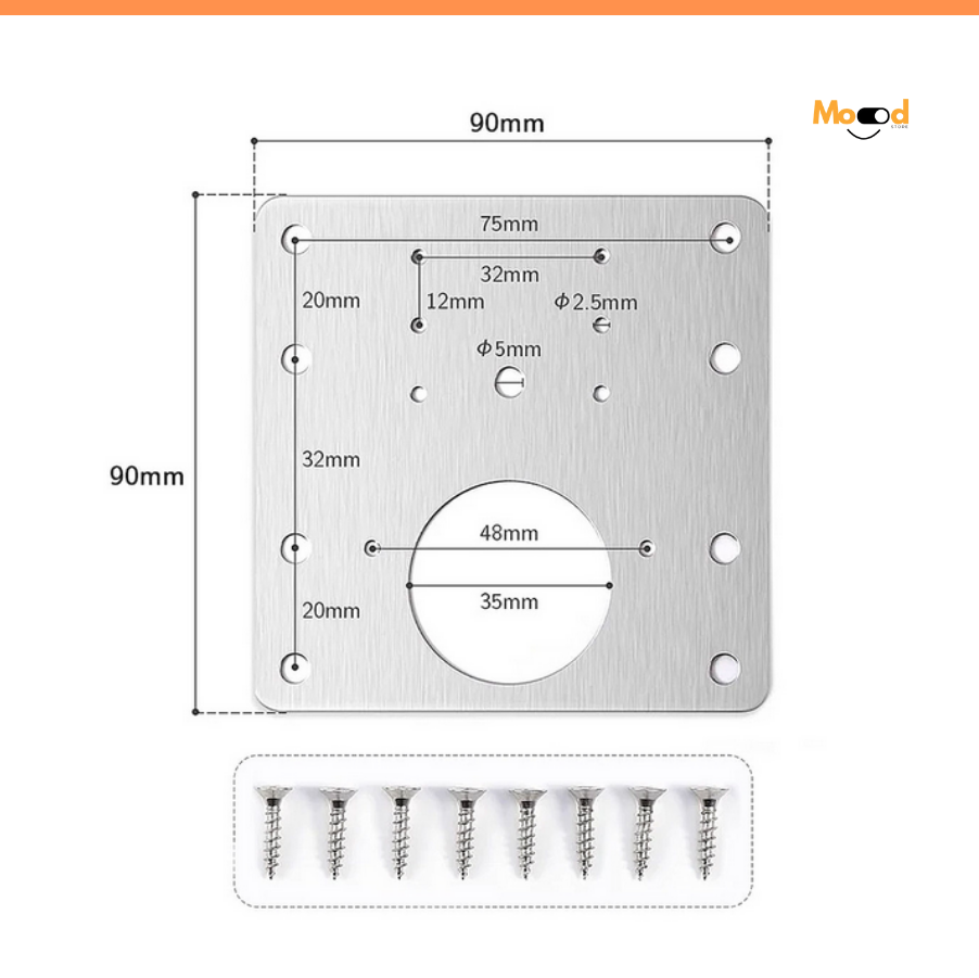 Pack 3 Placas Reforzadas para Bisagras