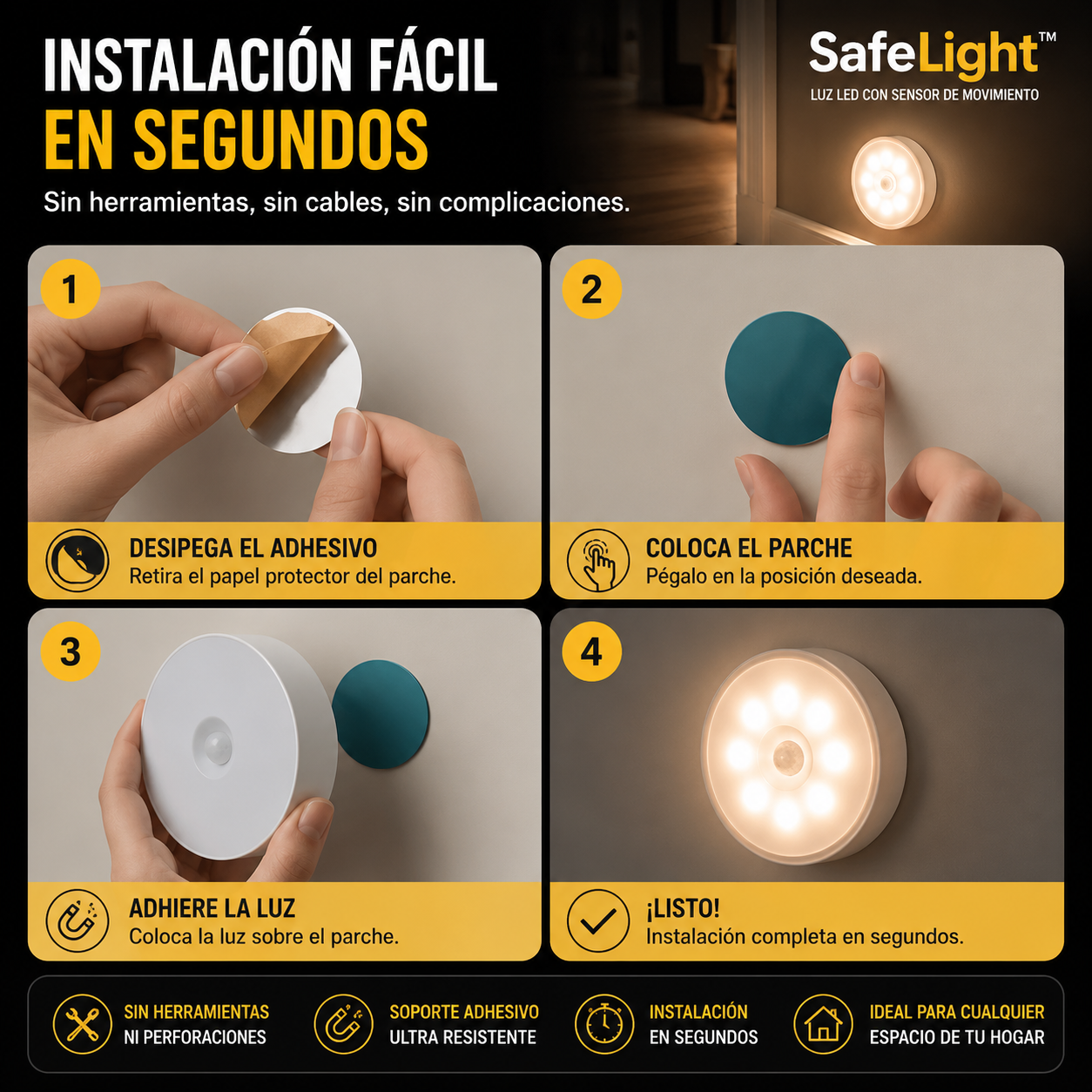 Luz LED con Sensor Automáticas SafeLight™