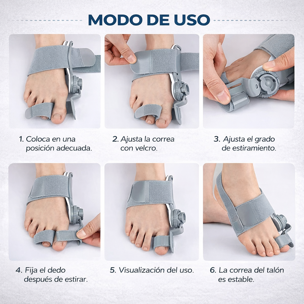 Corrector de Juanetes FeetFix™ – Ajuste gradual del dedo – Ayuda a aliviar molestias y mejorar la postura del pie en semanas