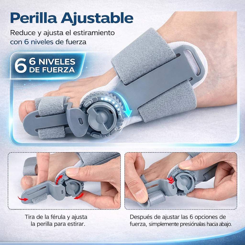 Corrector de Juanetes FeetFix™ – Ajuste gradual del dedo – Ayuda a aliviar molestias y mejorar la postura del pie en semanas