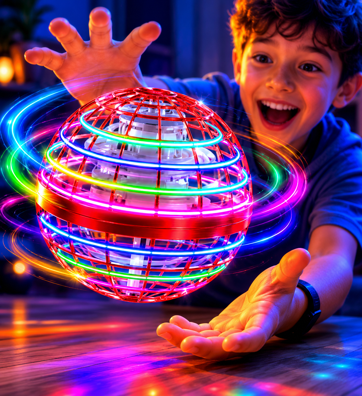 Pelota Voladora SkyBall™ – Vuela y Regresa a tu Mano – Sorprende y entretiene, tiene sensor y luces LED.