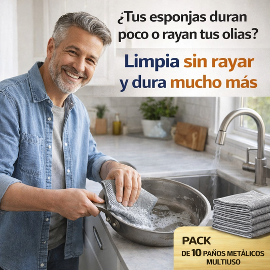 Pack 10 Paños Metálicos Multiuso de Limpieza EasyClean™