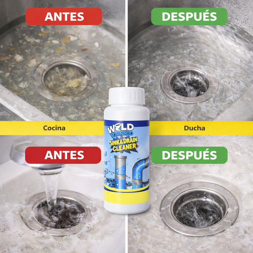 Pack x3 Polvo Limpiador de Drenajes – Libera tu Drenaje Lento – Ahorra en Gasfiter