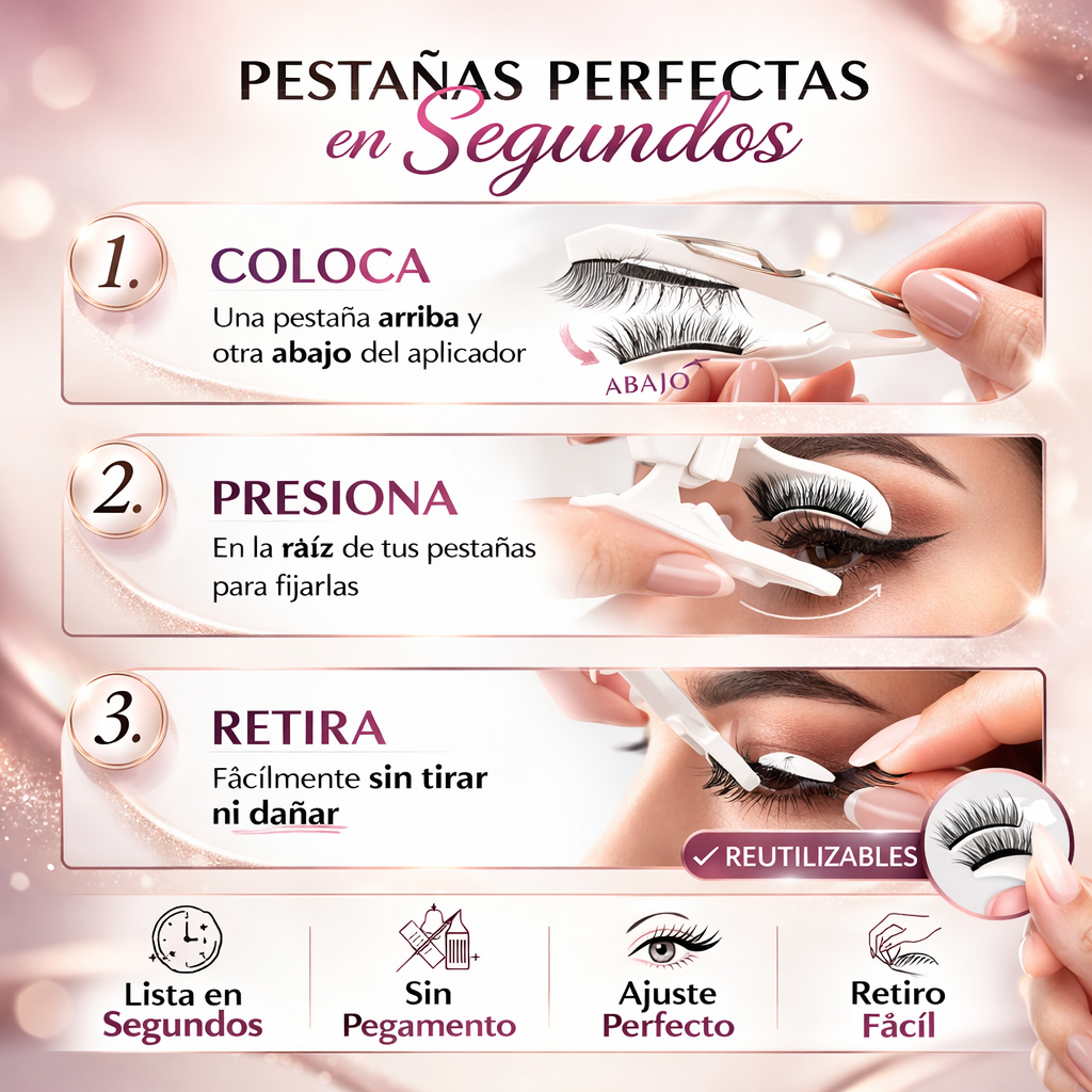 Pestañas Magnéticas Reutilizables Iconic™ – Fijación Instantánea sin Pegamento – Verte arreglada todos los días sin complicaciones