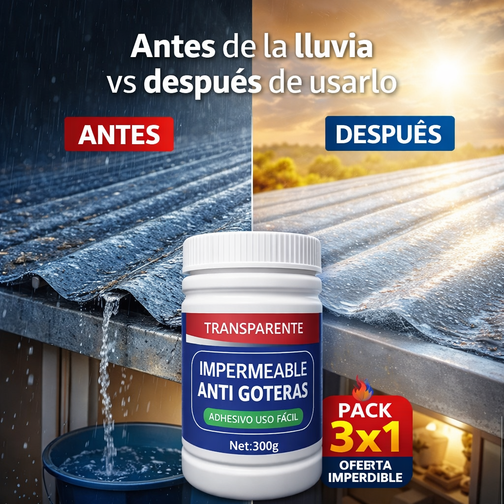 (Pack 3x1) Sellador Adhesivo Impermeable DryRoof™ | Protección Inteligente contra Filtraciones