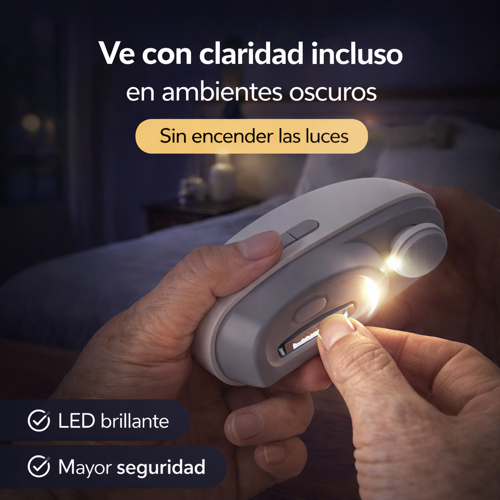 Cortauñas Eléctrico Seguro NailPlus™ – Corte Protegido para Adultos Mayores – Entrega mayor autonomía en el cuidado personal desde el primer día