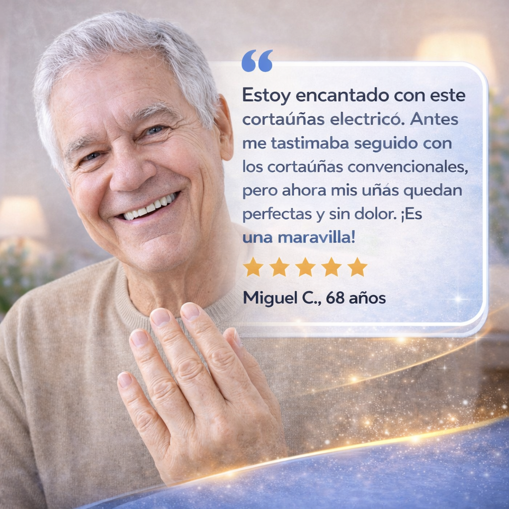 Cortauñas Eléctrico Seguro NailPlus™ – Corte Protegido para Adultos Mayores – Entrega mayor autonomía en el cuidado personal desde el primer día