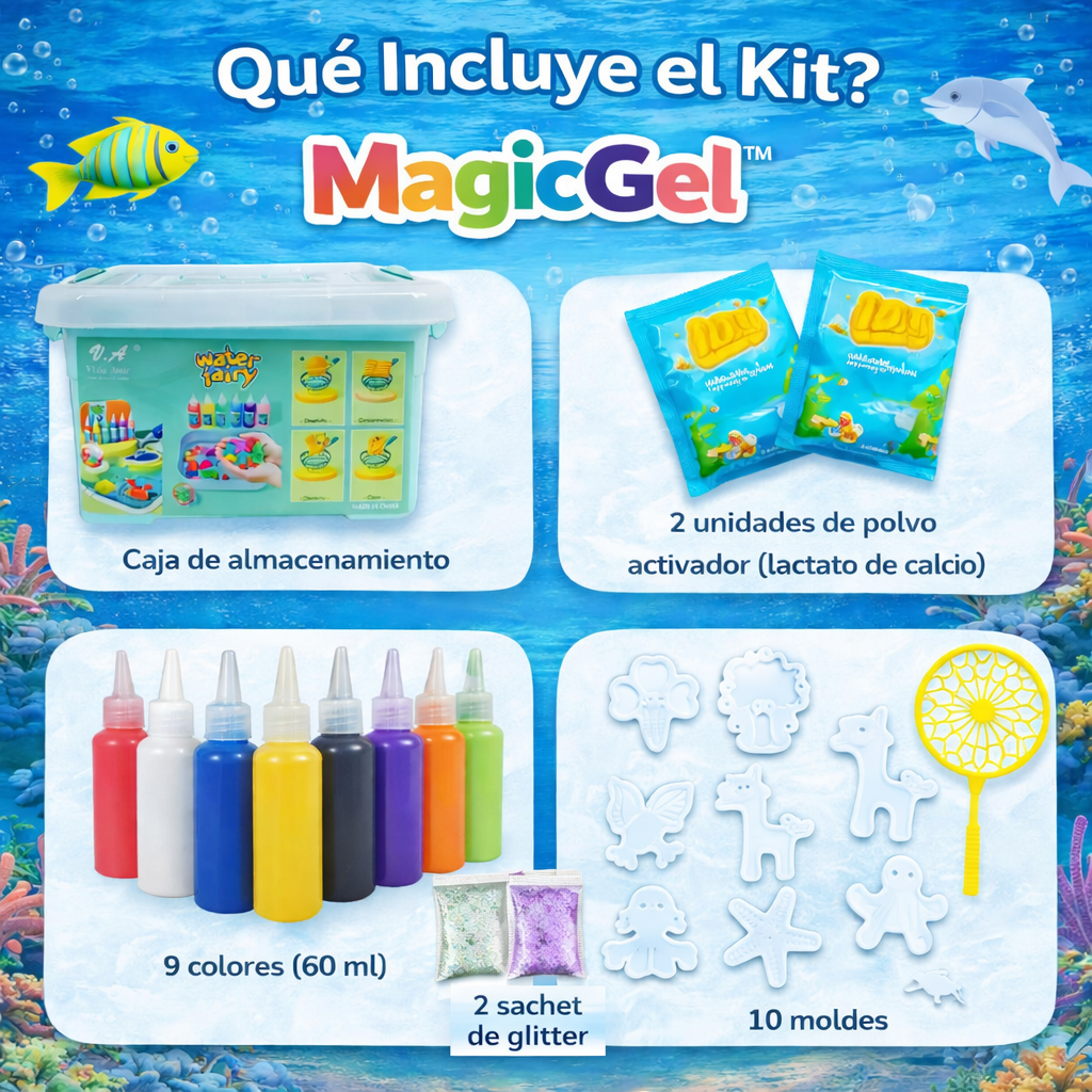 Kit Creativo 3D MagicGel™ – Crea Figuras en el Agua – Reduce Pantallas y Fomenta Creatividad