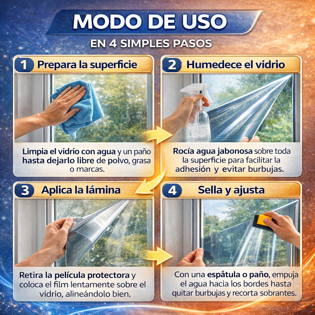 Película Anticalor CoolGlass™ 5 mts. – Reduce el Calor Solar – Mantiene tu Hogar Fresco