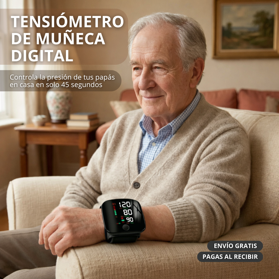 Tensiómetro Digital de Muñeca – Medición Automática en 45 Segundos – Controla la presión fácilmente desde casa cada día