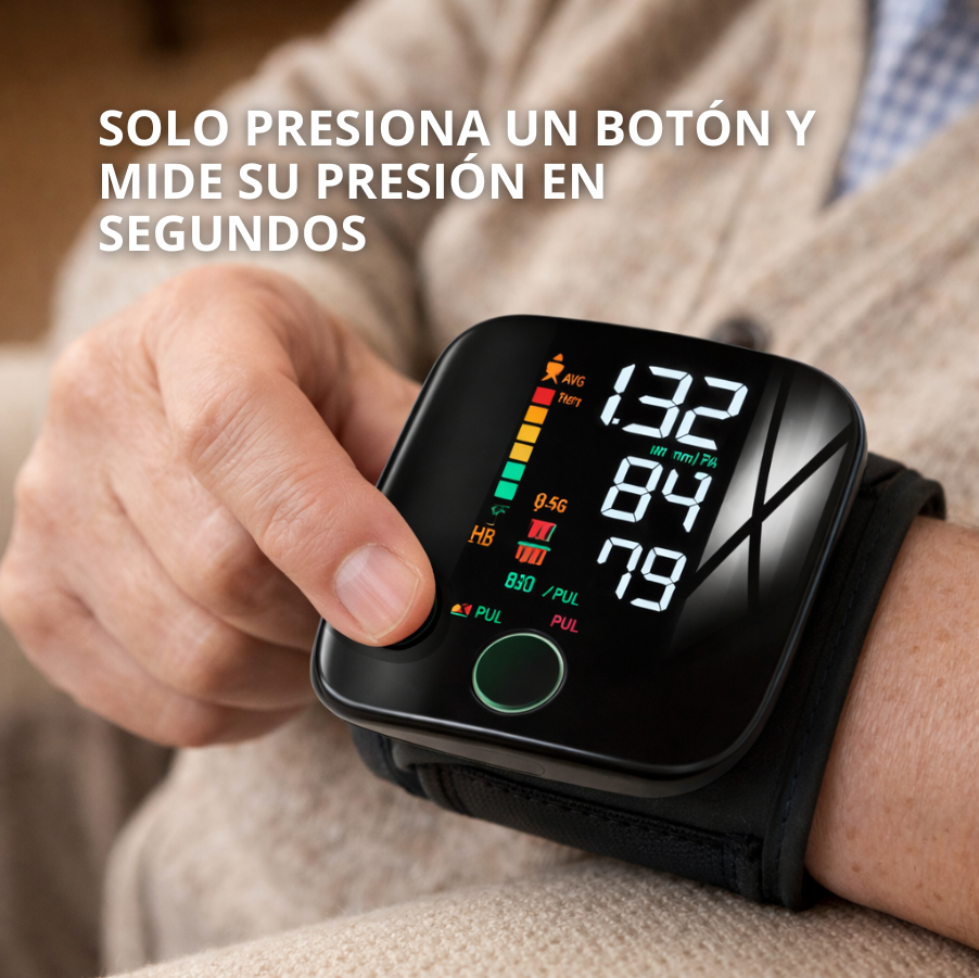 Tensiómetro Digital de Muñeca – Medición Automática en 45 Segundos – Controla la presión fácilmente desde casa cada día