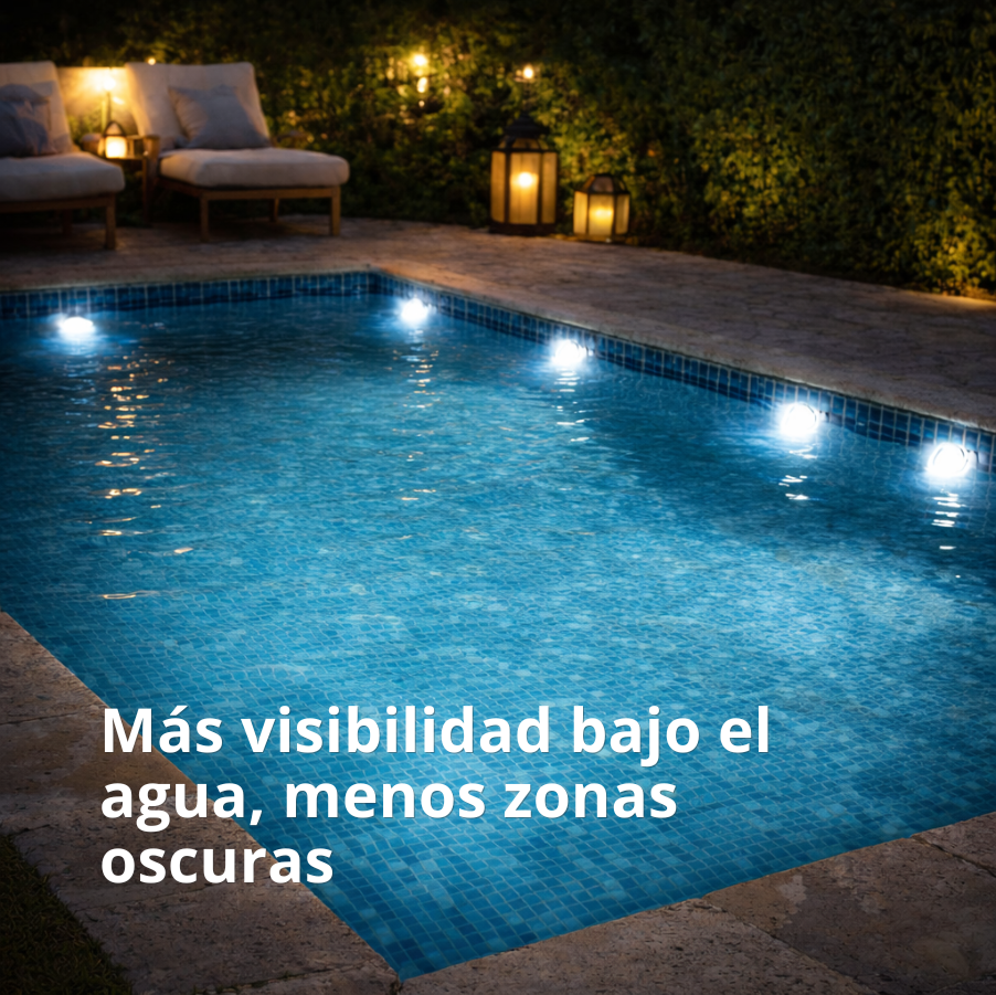 Luz LED para Piscina 2x1 | Transforma tu piscina en un ambiente espectacular de noche en segundos