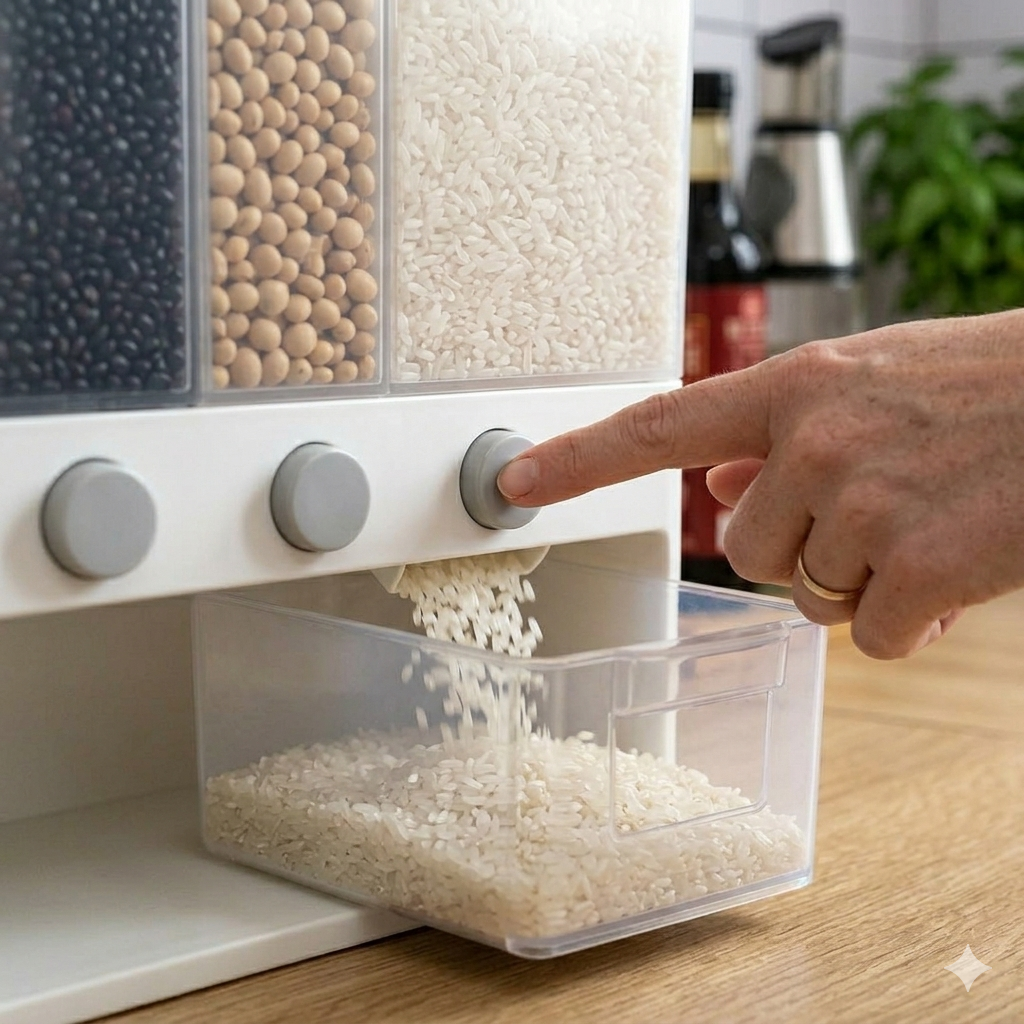 Organizador de Granos 6 Compartimentos – Ahorra Espacio en tu Cocina – Mantén Todo Ordenado en Minutos