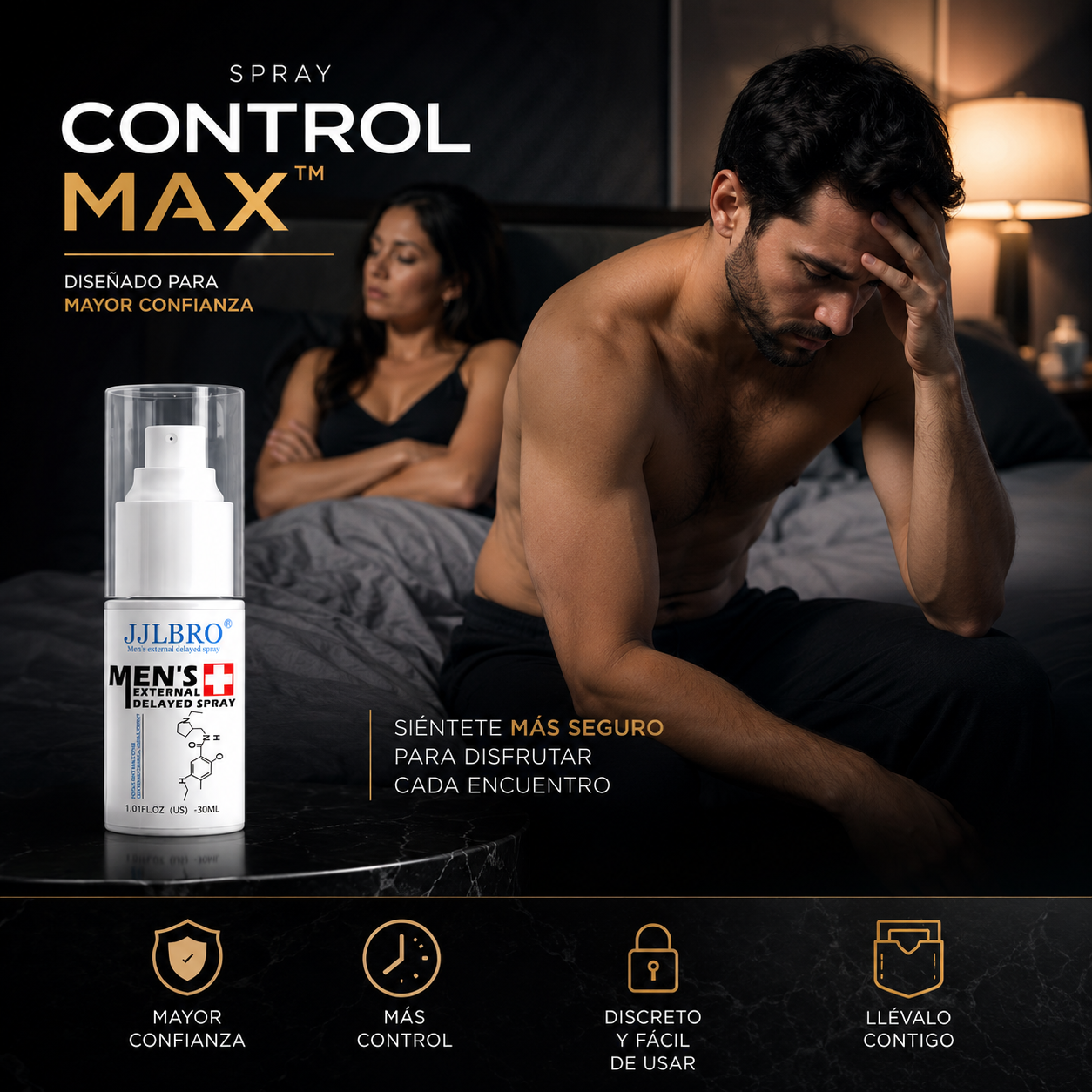 Spray Control Max™ - Efecto Prolongado para mayor duración y control - Siente más confianza en esos momentos.