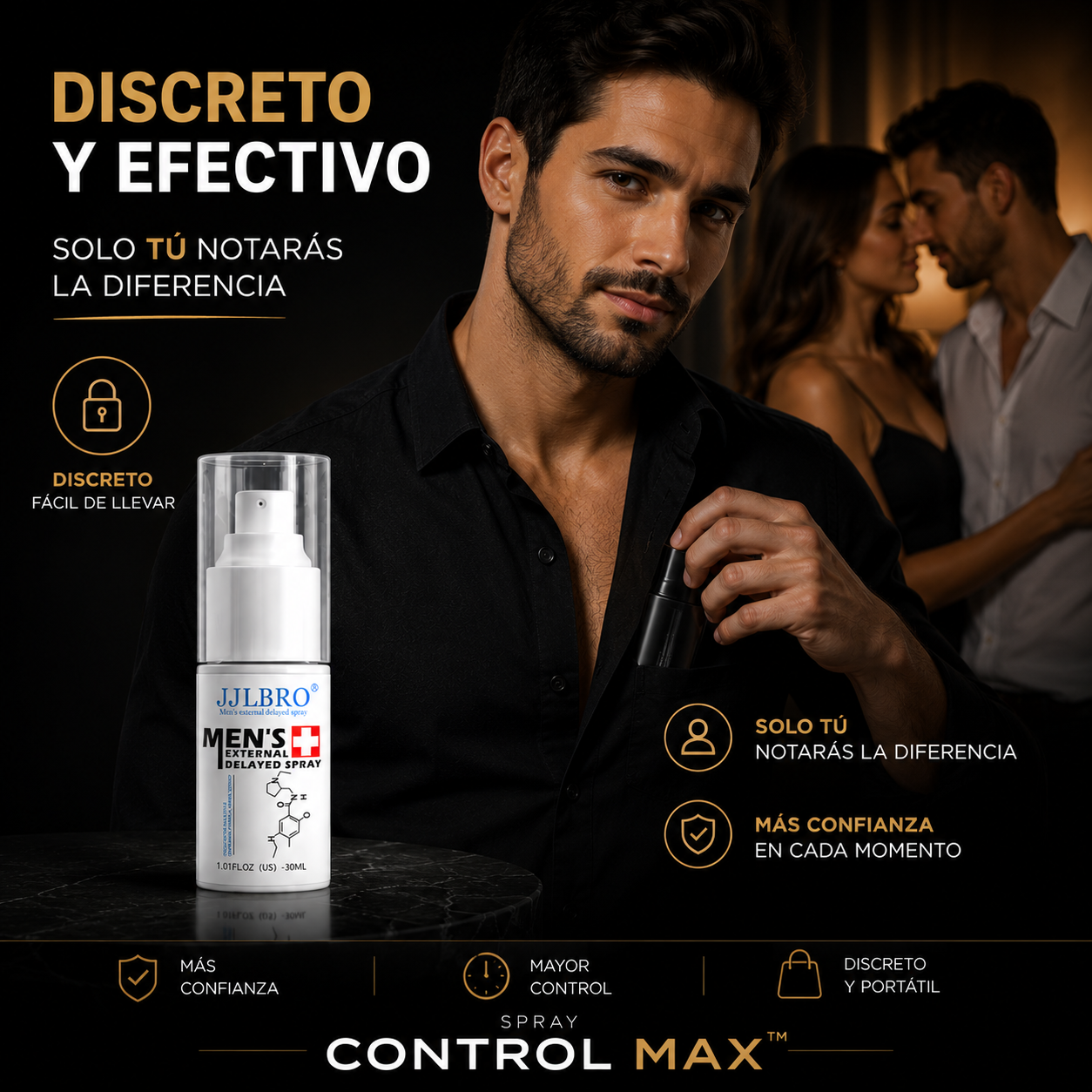 Spray Control Max™ - Efecto Prolongado para mayor duración y control - Siente más confianza en esos momentos.