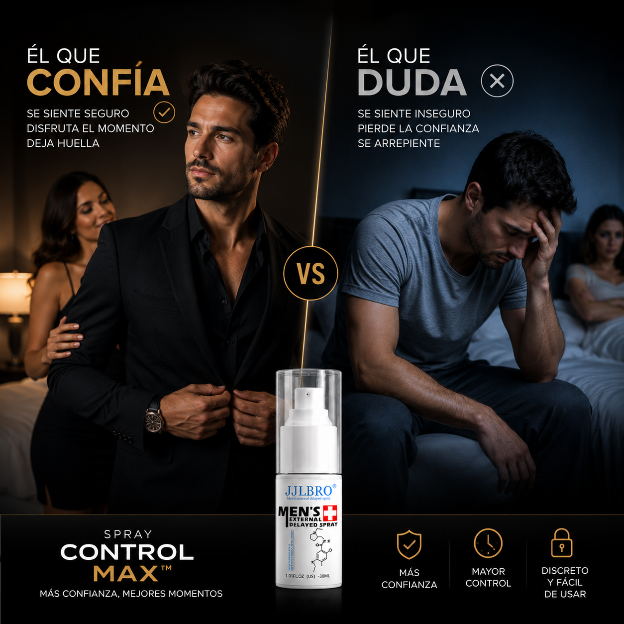 Spray Control Max™ - Efecto Prolongado para mayor duración y control - Siente más confianza en esos momentos.