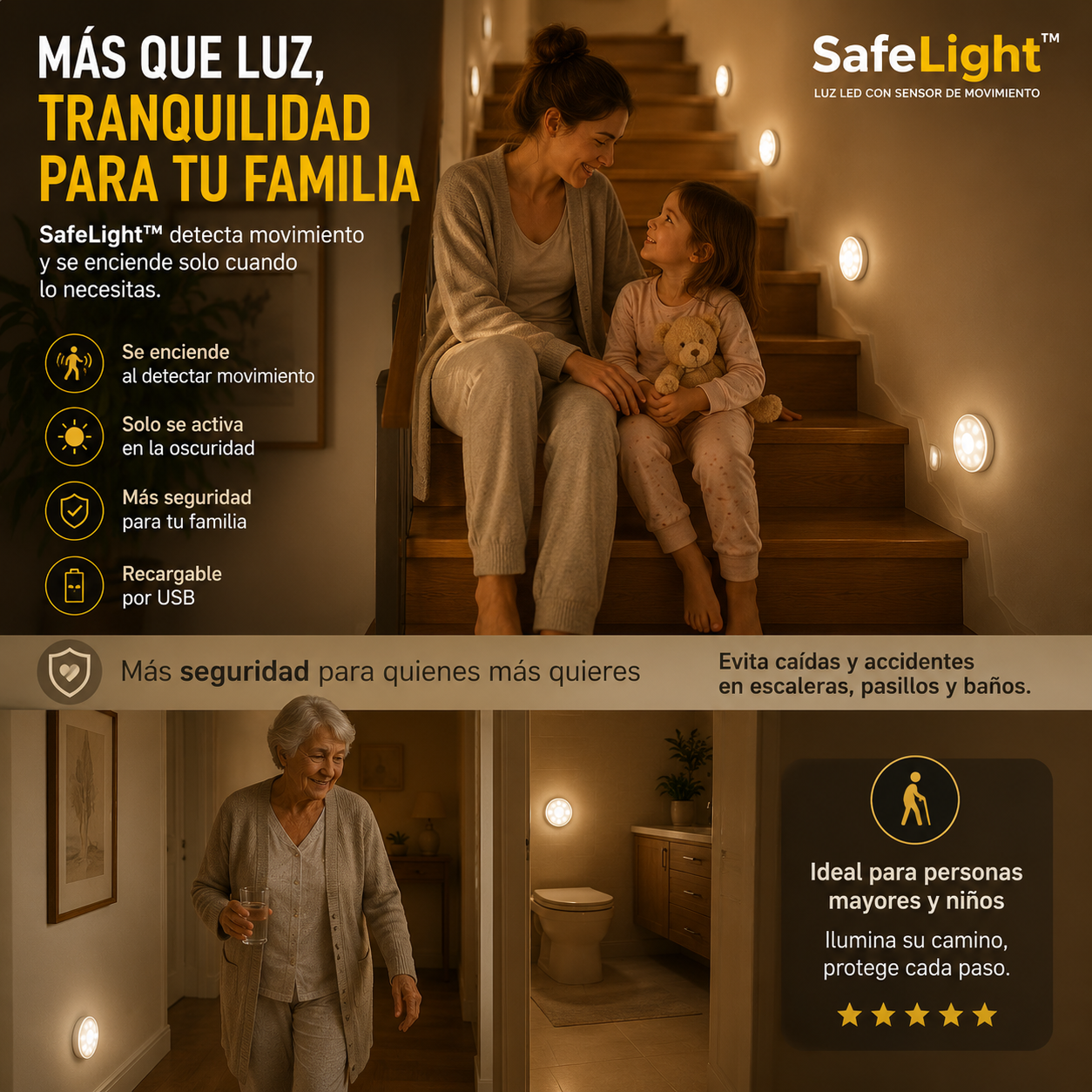 Luz LED con Sensor Automáticas SafeLight™