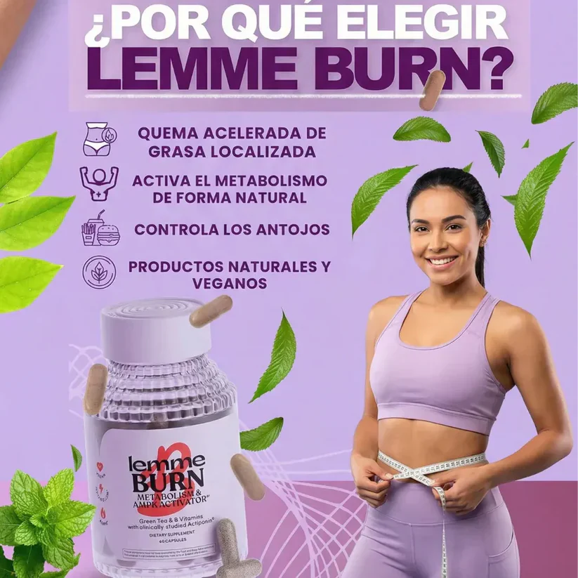 Lemme Burn® - Quemador de Grasa - Siéntete más ligera y con energía estable en 30 días de uso constante